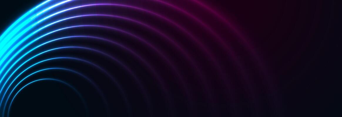 Blue purple neon wavy lines abstract technology background