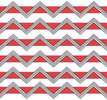 Repeating geometric pattern of red and white zigzags. vector