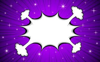 Pop art halftone background. Comic starburst pattern. Banner with speech bubbles. vector