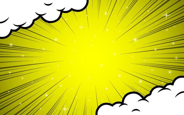 Comic cartoon explosion in background with cloud template design