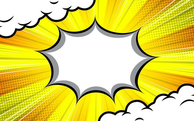 Halftone Comic Background with speech bubbles.