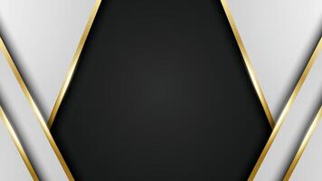 Abstract background overlapping dark space with gold lines for cover elements, banners, brochures, landing pages or flyers. vector
