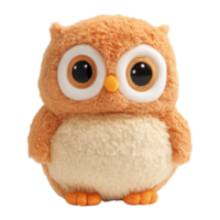 A plush owl on display on transparent Background png