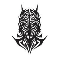 Dark Warrior Mask Design with Sharp Edges for Combat Game Illustration vector