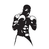 Boxing poses and actions highlighting professional training routines and drills vector