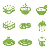 Restaurant Food Icon Set With Minimal Look For Branding And Menu Templates vector