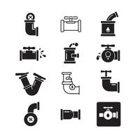 Plumbing pipe parts icons perfect for pipeline system illustrations vector