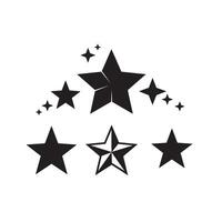Assorted star elements pack with bold outlines filled and linear style star shapes vector