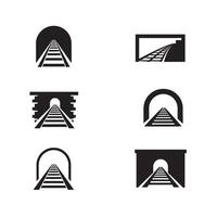Railway Tunnel Scene with Modern Tunnel Door Concept in Linear Style vector