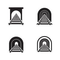 Simple Tunnel Entrance Art Featuring Railway Tunnel Scene Elements vector
