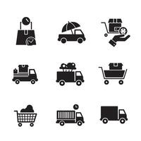 Elegant Shopping Trolley Icon Pack Useful for Digital Retail Layout Themes vector