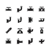 Pipeline joint icons pack featuring neat symbols for technical uses vector