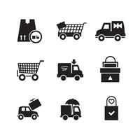 Clean Shopping Trolley Icon Pack Ideal for Digital Market and Store Projects vector