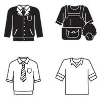 School uniform icon pack design set perfect for print and web content vector