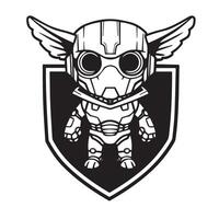 Robotic warrior emblem highlighting futuristic armored aesthetics for digital artwork vector