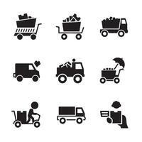 Shopping Trolley Icon Pack Designed for Web Shopping and Checkout Scenes vector