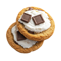 Two cookies with topping on transparent Background png