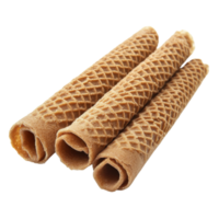Waffle rolls close view on transparent Background png