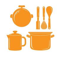 Clean Cookware Tools Illustration With Stylish Utensils and Tableware vector