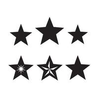 Decorative black star shapes bundle showing variety in sizes styles and fill types vector