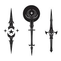 Mystical Tattoo Icon Collection Paired with Sacred Ink Symbol and Celestial Theme vector