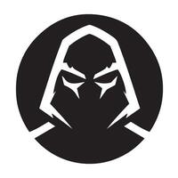 Dark Warrior Mask Design in Aggressive Style for Action Game Themes vector