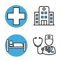 Healthcare Tools Icon Graphic featuring essential doctor and nurse tools set vector