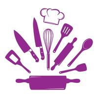 User Friendly Kitchen Cooking Tools Set Designed For Web And UI Use vector