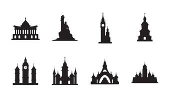 Minimal Building Icon Set Pack perfect for digital projects and city design vector