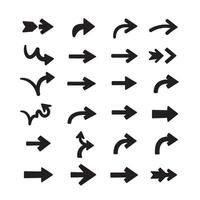 Editable Minimal Arrow Icon Set with Hand Drawn Arrows and Bold Arrow Shape vector