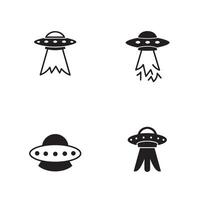 UFO Abduction Scene elements with Alien UFO Beam Light in a spacecraft design vector