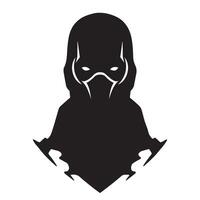 Ninja Helmet Silhouette Perfect for Stealth Assassin Concept Graphics vector