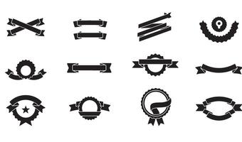 Hand Drawn Ribbon Art Set with Decorative Scrolls and Curved Banner Elements vector