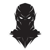 Ninja Helmet Silhouette Used in Character Reference and Game Skins vector