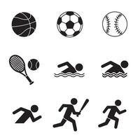 Sports Ball Icon Bundle collection of game elements and player sport icons set vector
