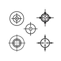Tactical Sniper Aim Symbol set with simple editable black aim targets vector