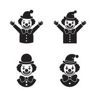 Cartoon clown faces fun graphics set perfect for fun branding or online stickers vector