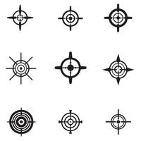 Target Icon Collection with clean bullseye designs used in sniper scope visuals vector