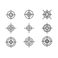 Editable Target Icon Collection with minimal and detailed focus point symbols vector
