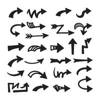Hand Drawn Arrows Mixed with Bold Arrow Shape and Minimal Arrow Icon Set Files vector