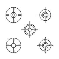 Sniper Aim Symbol graphics with flat circle icons in modern clean design style vector