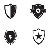 Security Logo Icon bundle featuring various shield and badge silhouette forms vector