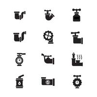 Pipe fittings symbol set with elbow and corner connectors in clean layout vector