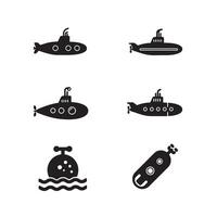 Submarine Icon Bundle with minimal design styles perfect for illustrations vector