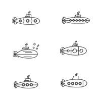 Submarine Icon Bundle made for easy editing and flexible creative layouts vector