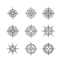 Modern Military Target Set designed with solid aim marks and focus reticles vector