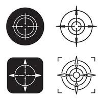 Military Target Set illustrations with aim dots bullseyes and scope symbols vector