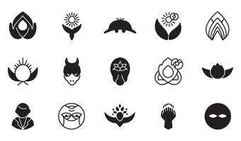 Modern Logo Set Concept for Innovative Branding in Digital Tech Businesses vector