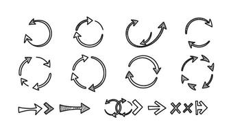 Creative Curved Arrow Bundle Full of Twisted Lines and Spiral Direction Elements vector