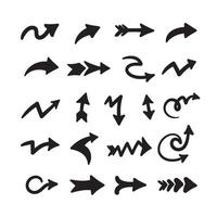 Minimal Arrow Icon Set with Bold Arrow Shape and Hand Drawn Arrows Collection vector